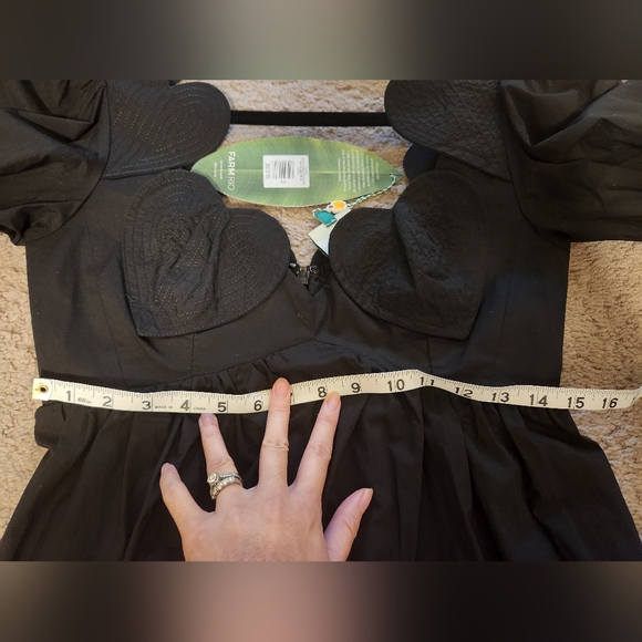 Farm Rio Heart Shaped neckline long sleeves mini dress - Picture 13 of 14